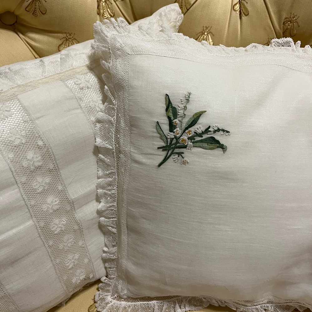 French Hand Sewn Lace and Batiste Pillows